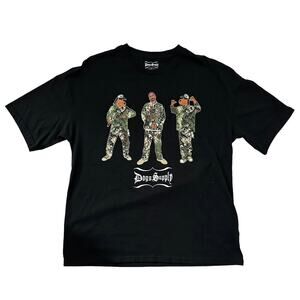 Snoop Dog T-Shirt Mens Large Black with Camouflage Design Dogg Supply Rap